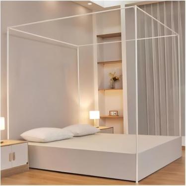 Imagem de Cama De Dossel Mosquiteiro Titular Quatro Canto Cama Mosquiteiro Titular 4 Cantos Poste De Cama Dossel Quadro Rack Quadro Cama, One Color, 150x200cm