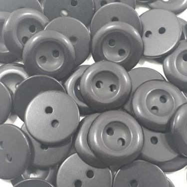 Imagem de Botões 2 Furos Brilhante Plástico ABS Preto 15mm 44150 Botão colorido 