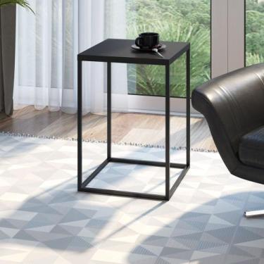 Imagem de Mesa Lateral Estilo Industrial Alta 40x40cm Freedom Móvel na Caixa, Pr