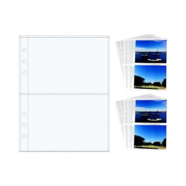 Imagem de 20 pastas A5 com 2 protetores de lençol, capas transparentes para fichário, protetores de papel de 10 x 12,7 cm, para organizador de cadernos de 6 anéis (A5 com 2 bolsos)