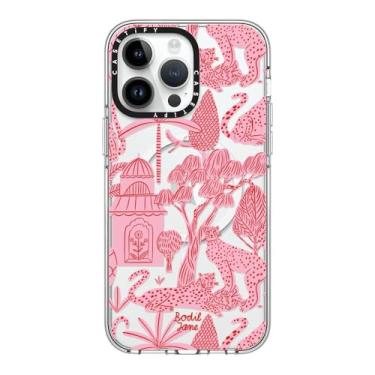 Imagem de CASETiFY Capa transparente para iPhone 14 Pro Max [não amarela/2 m. Proteção contra quedas de grau militar/compatível com Magsafe] - Cheetah Paradise Pink - Transparente