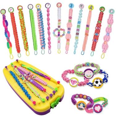 Imagem de Suu66 Kit de fabricação de pulseiras da amizade para meninas de 8 a 12 anos | Kit de artesanato de pulseiras de cordas, presente de arte DIY para crianças de 8, 9, 10, 11, 12 anos (amarelo)