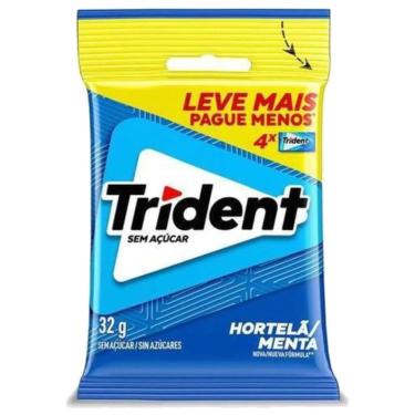 Imagem de Chiclete Trident Hortelã 32g - Pacote com 4 Embalagens