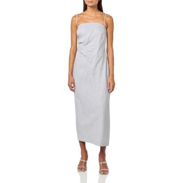Imagem de Vince Vestido feminino tomara que caia na frente drapeado, Íris Slate/Off White, 46