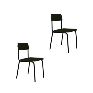 Imagem de Cadeira Fit Fixa C/4 Pes 475 X 505 X 810 Mm C/2 Un. Klee Verde Musgo Klee Verde Musgo