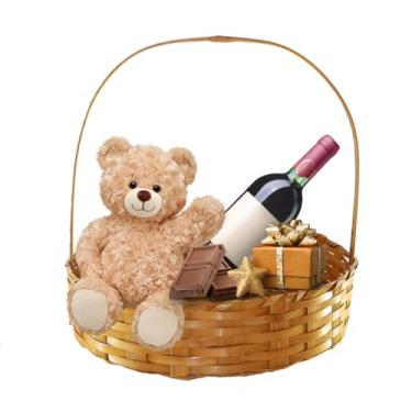 Imagem de 5 Cestas De Bambu 25cm Café Da Manhã Presentes Fraldeira