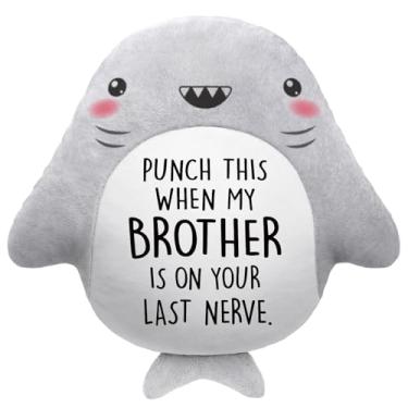 Imagem de musaecoin Presentes engraçados de aniversário para irmã na lei - travesseiro fofo de tubarão de pelúcia novidade - presentes de casamento/aniversário para cunhada, presente de noivado/chá de panela