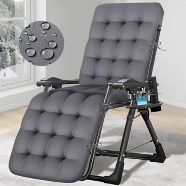 Imagem de DANGHOOGY Almofadas de espreguiçadeira ao ar livre, almofadas de espreguiçadeira para móveis ao ar livre, à prova d'água, almofada de cadeira com gravidade zero 71 x 21 x 4 polegadas (cinza)