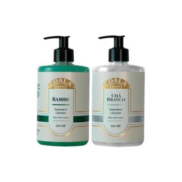 Imagem de Kit de 2 Sabonetes Líquidos 500ml - Chá Branco e Bambu - Limpeza Suave para Mãos, Corpo e Rosto - Hidratante e Delicado - Coala Essências