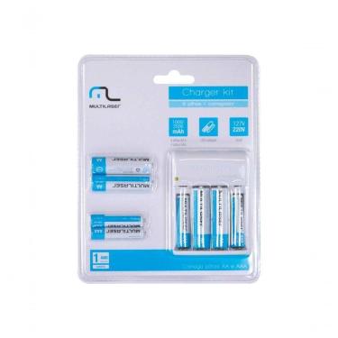 Imagem de Carregador De Pilhas Com 4 Pilhas Aa 2500 Mha E 4 Pilhas Aaa 1000mha Cb093 Bivolt