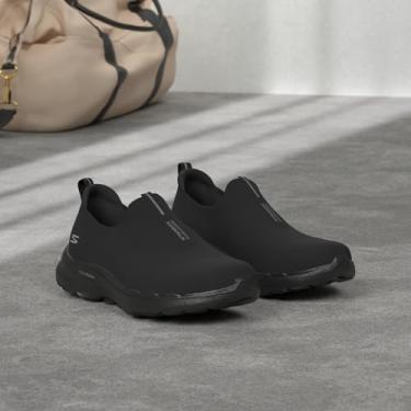 Imagem de Skechers Gowalk 6 – Tênis de caminhada masculino com ajuste elástico, sem cadarço e desempenho atlético, Preto, 12 X-Wide