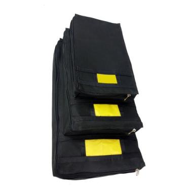 Imagem de Porta Sacolas 3 Medidas Supermercados Lojas Preto Entre Outros Preto -