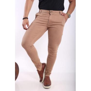 Imagem de calça masculina slim fit sarja com elastano - Diversas, Chocolate, 44