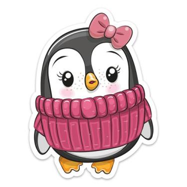 Imagem de Adesivo de Pinguim para Geladeira Menina 25x16cm - Quartinhos