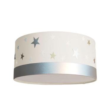 Imagem de Luminária Plafon Infantil Estrelas 30x15 2e27 Bivolts Branco - Tom Luz