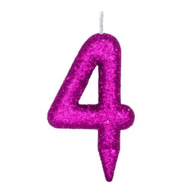 Imagem de Vela De Aniversário Número Magic Glitter Rosa - PartiuFesta