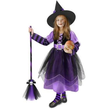 Imagem de Fantasia de bruxa Sarfel Kids para meninas de 4 a 6 anos de Halloween