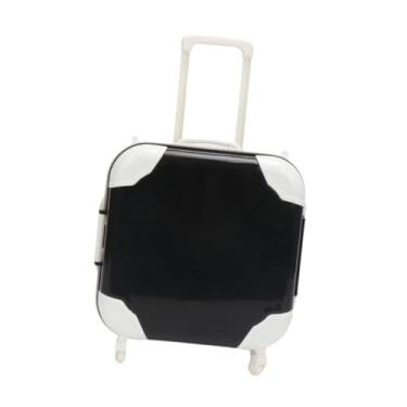 Imagem de Dynwave Mini mala de viagem para boneca, caixa de armazenamento de bagagem, miniatura fofa, pode ser aberta, presente, festa, lembrancinha, mini mala de, Preto
