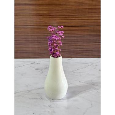 Imagem de Arranjo de Flores SempreVivas Naturais em Vaso Decorativo, 15 cm, Bran