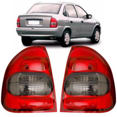 Imagem de Par Lanterna Traseira Corsa Sedan e Classic 2000/2010 Fumê - JCV
