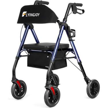 Imagem de Rollator Walker FlyingJoy com assento e freios 136 kg