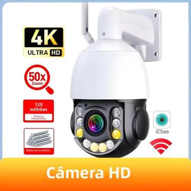 Imagem de Câmera Externa PTZ WiFi 8MP Com Zoom De 50X, Rastreamento Automático, 