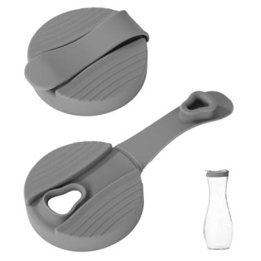 Imagem de 2 Peças Tampas Substituição para Good Seasons Copos de Molho para Salada, Tampas Silicone à Prova Fugas e Herméticas Compatíveis com Good Seasons o Recipiente de Galheteiro (Cinza)