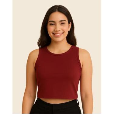 Imagem de Cropped Top Suplex Blusa Feminina Regata Básica Confortavel - Generica