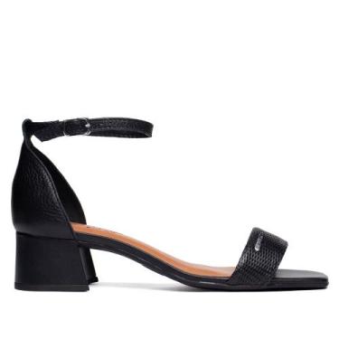 Imagem de Sandália Feminina Bottero Couro Burnish Salto Bloco Preto, Preto, 36
