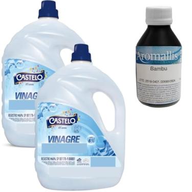 Imagem de Kit Vinagre de Limpeza 10L (2x5L) 6% + Essência Hidrossolúvel Bambu 100ml Super Concentrada (Rende até 5L) – Limpeza Perfumada e Eficiente