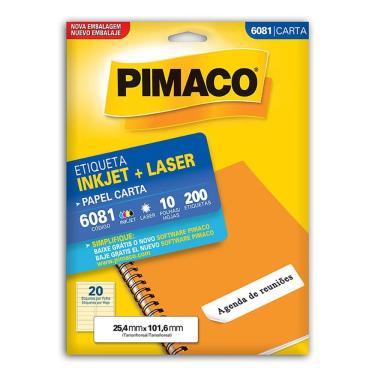 Imagem de Etiqueta inkjet/laser carta 6081 c/ 10 fls Pimaco