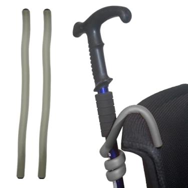 Imagem de Suporte de bengala dobrável para muletas, gancho flexível, cabide dobrável para usuários de muletas e cadeiras de rodas - cinza