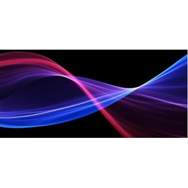 Imagem de Quadro Decorativo com Estampa Blue And Red Abstract Wave Magic Line 50 x 50 Vinil 3 unidades