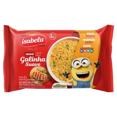 Imagem de Macarrão Instantâneo Galinha Suave Isabela 75g Zero Fritura