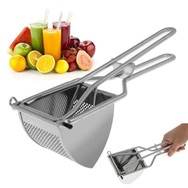 Imagem de Espremedor de limão de aço inoxidável, espremedor de citrinos portátil, espremedor de cítrico, espremedor de cítrico resistente, espremedor manual de economia de mão para limão, cítrico, laranja