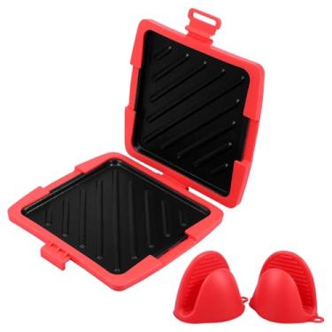 Imagem de Sanduicheira de micro-ondas com tiras de silicone, fácil de limpar e usar, aquecimento uniforme, queijo grelhado rápido, panini, revestimento antiaderente, sanduíche, torradeira para micro-ondas para