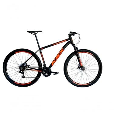 Imagem de Bicicleta Aro 29 Ksx Sd7 21v Cabos Internos Alumínio Freios A Disco Garfo Suspensão Preto Laranja Tamanho 15