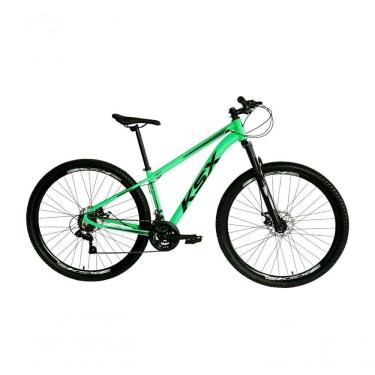Imagem de Bicicleta Aro 29 Ksx Sd7 21v Cabos Internos Alumínio Freios A Disco Garfo Suspensão Verde Preto Tamanho 21