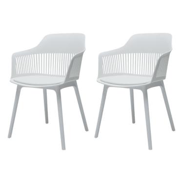 Imagem de Kit 2 Cadeiras Polipropileno Marcela Branca Cozinha Jantar