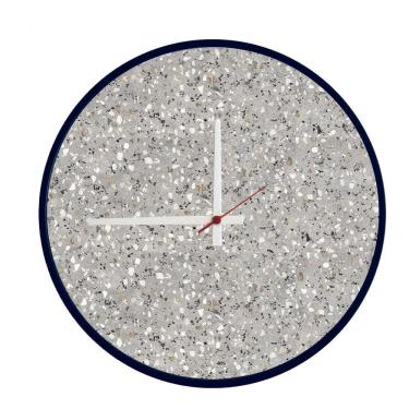 Imagem de Relógio Round Preto Mostrador Terrazzo Ponteiro Branco 50 cm 