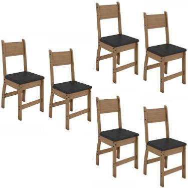 Imagem de Kit de 6 Cadeiras Milano com Tecido em Material Sintetico - Loja DoceL