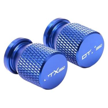Imagem de Tampa da tampa da haste da porta de ar da válvula de pneu, acessórios de motocicleta de alumínio compatíveis com Kymco DTX 125 350 360 DT X360 2022-2023 2024 (azul)
