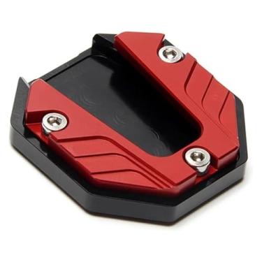 Imagem de 1 peça Universal Scooter Motocicleta Suporte Extensor de Suporte Lateral para Pés Placa de Suporte Antiderrapante Base Ampliada (Vermelho)