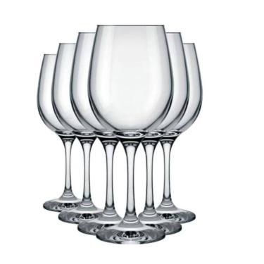 Imagem de Taças Para Vinho e Água Vidro 465ml - Jogo com 6 Taças