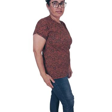 Imagem de Blusa Feminina Manga Curta Estampada em Viscose e Elastano - Conforto e Estilo