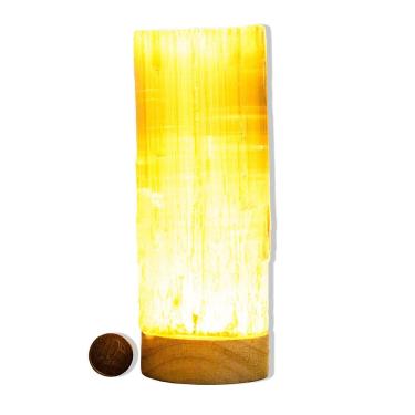 Imagem de Canudo Selenita Natural Base Led 12 a 15cm 600 a 900g Tipo B