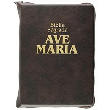Imagem de Livro - Bíblia Zíper Média Marrom