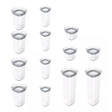 Imagem de Kit 13 Potes Herméticos Porta Alimentos Mantimentos Tampa