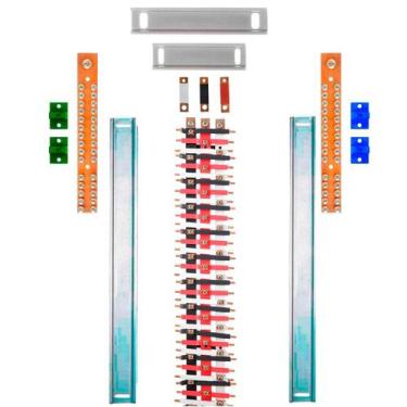 Imagem de Kit Barramento Trifásico Isolado 225A para 52 Circuitos com Placa de P