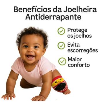 Imagem de Par de Joelheira Antiderrapante Para Bebê 3 A 12 Meses Plin Baby Bichi